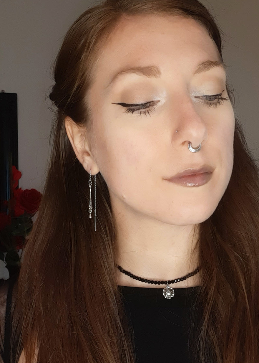 Silver threader earrings
