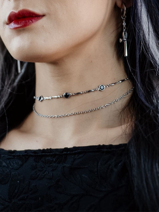 CRYPTIC double layer gem choker