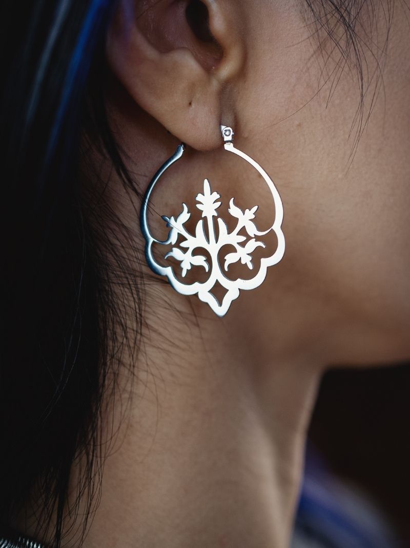 ENCHANTED floral filigree hoops