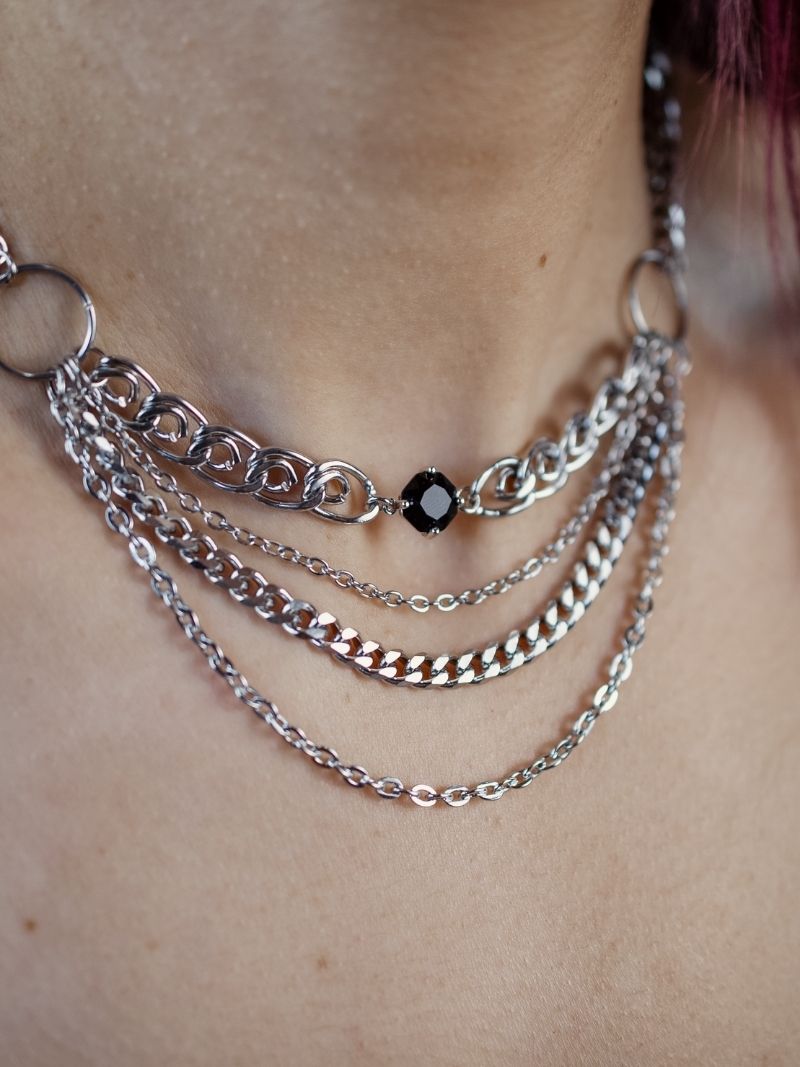 HYPNOSIS layered chain necklace