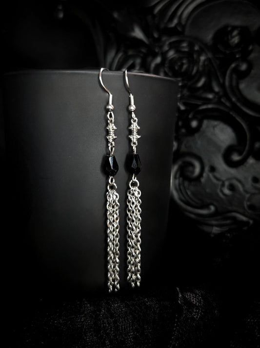 VESPERA chain tassel earrings