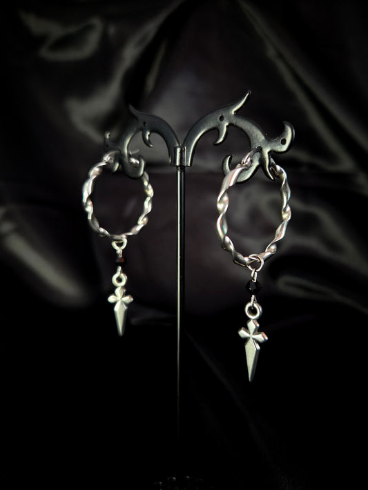 OMEN Dagger hoop earrings