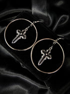 SACRED - Cross hoop earrings