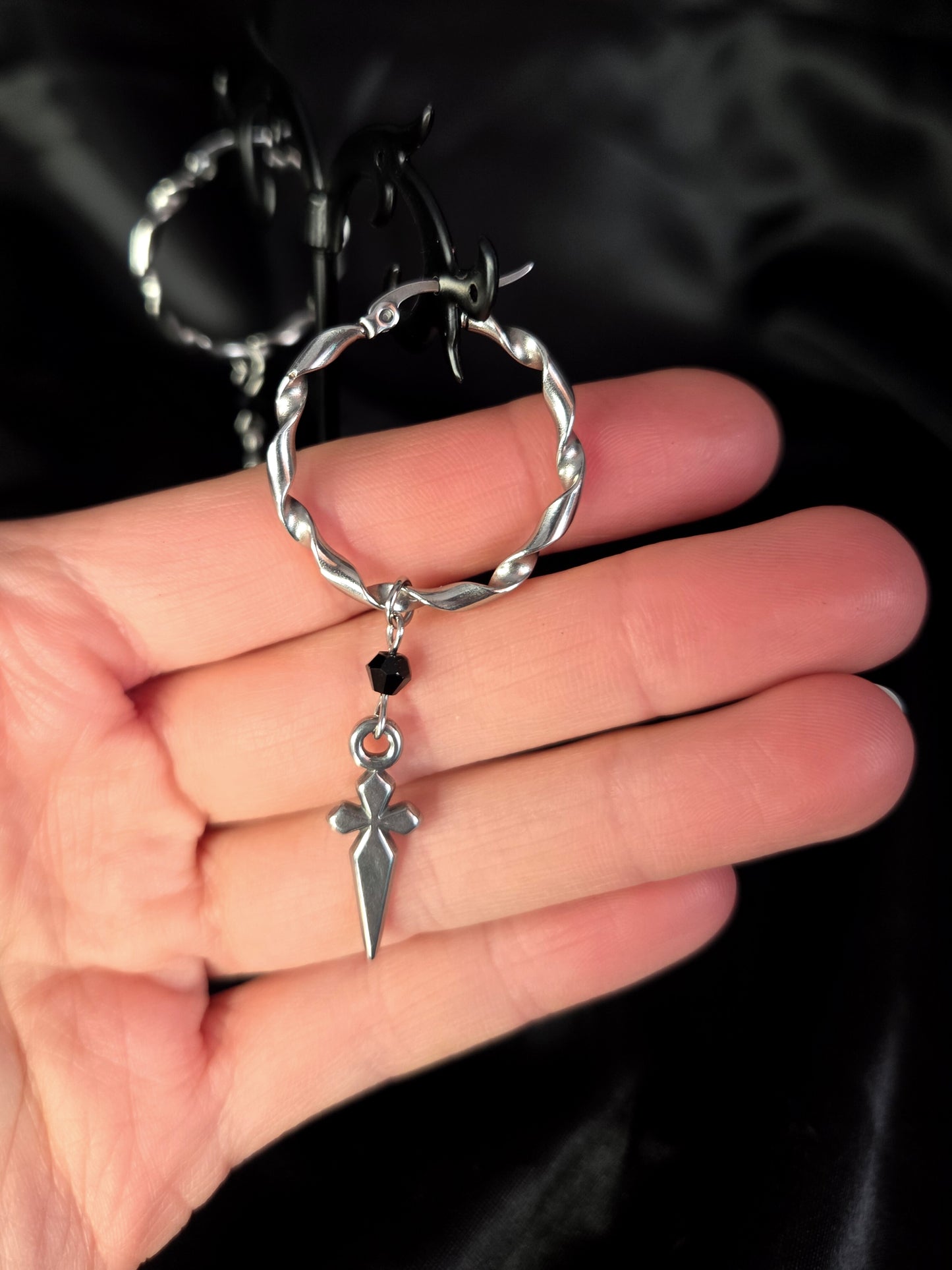 OMEN Dagger hoop earrings