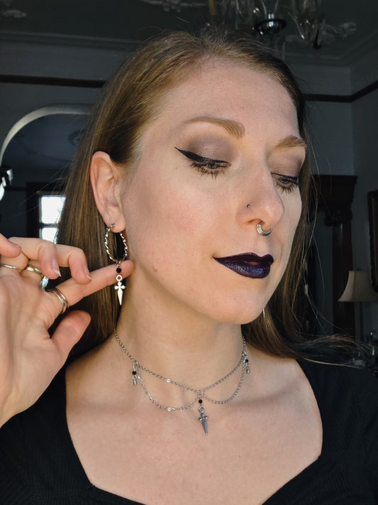 OMEN Dagger hoop earrings