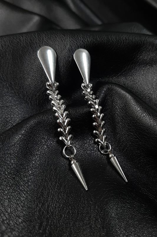 SKELETAL vertebrae stud earrings