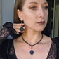 Black skull cameo earrings