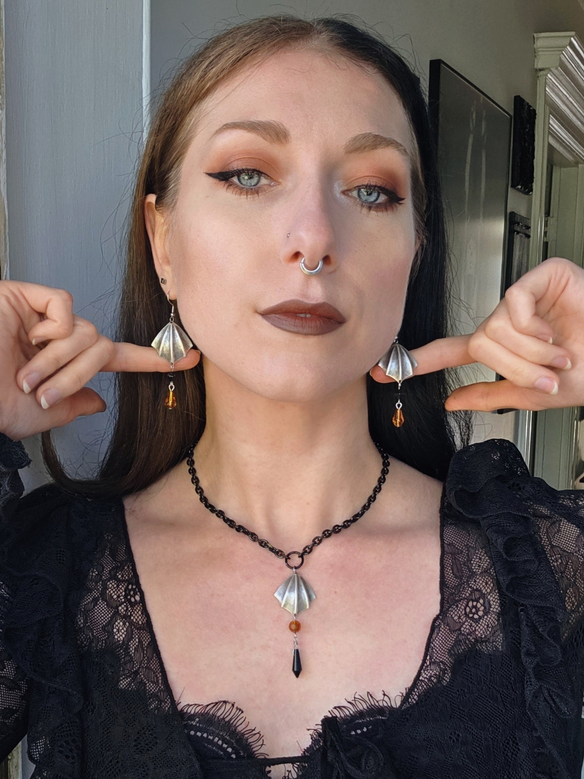 Bat wing earrings