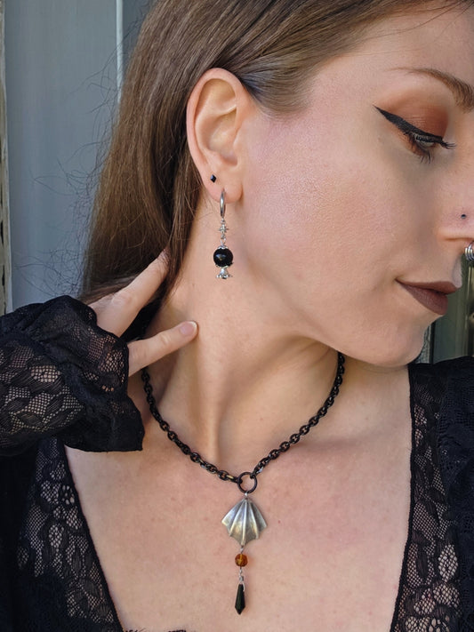 Crystal ball clicker earrings