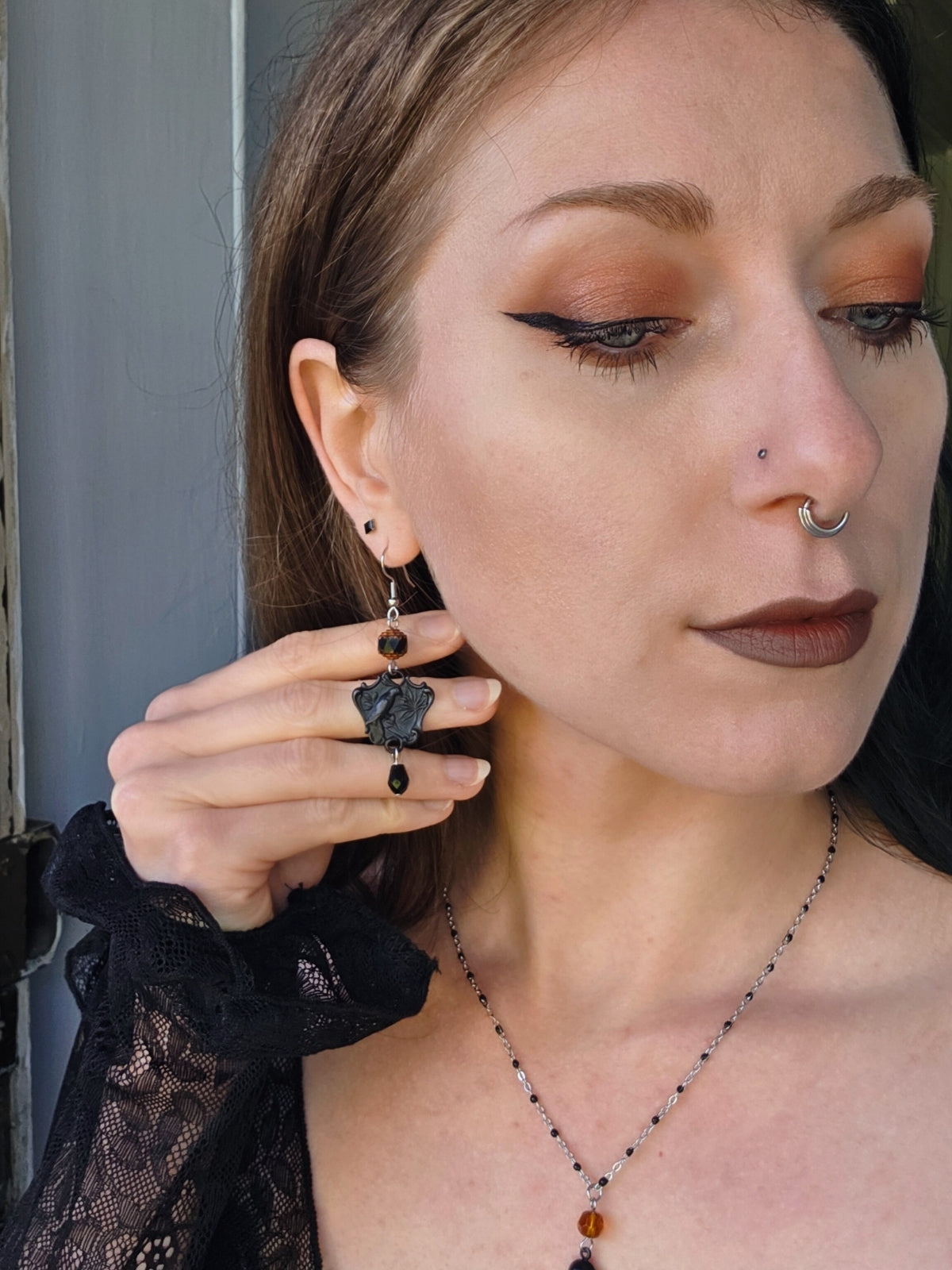 Mourning bird earrings