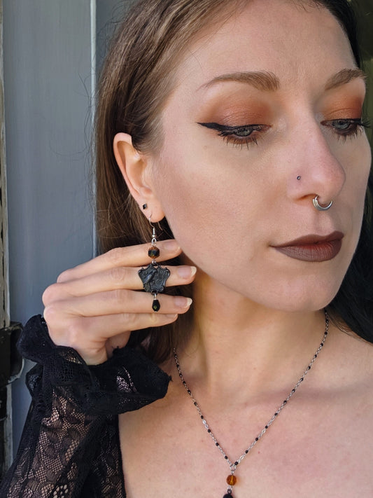 Mourning bird earrings