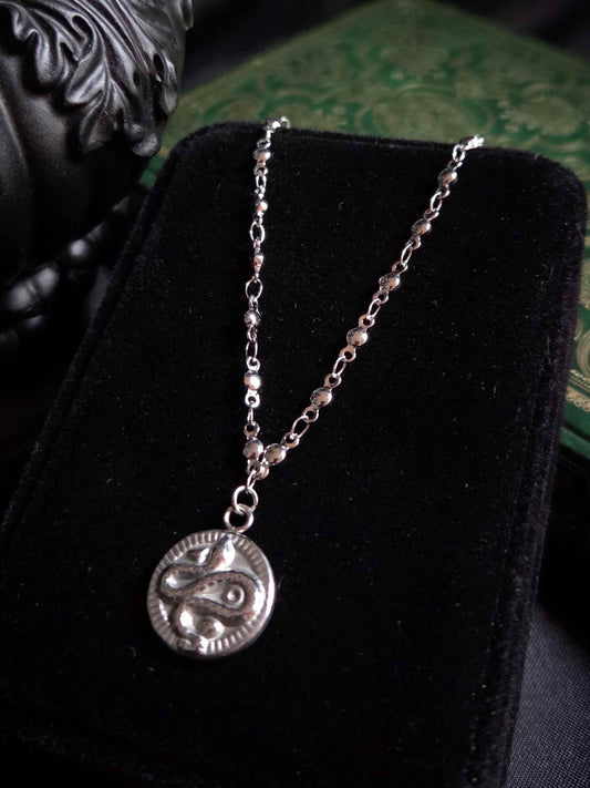 SERPENTINE Snake medailon necklace
