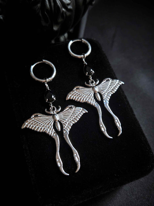 NOCTURNA Moth earrings - Black