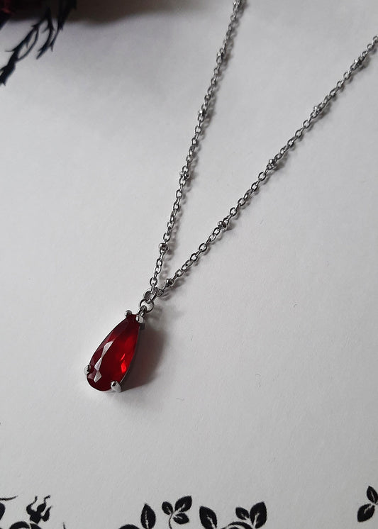 Red blood drop necklace