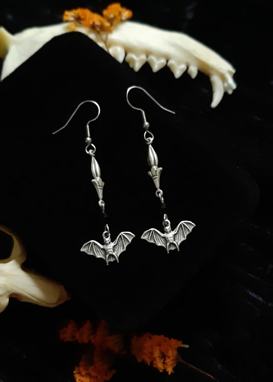 Bat dangle earrings