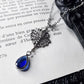 Filigree blue drop necklace