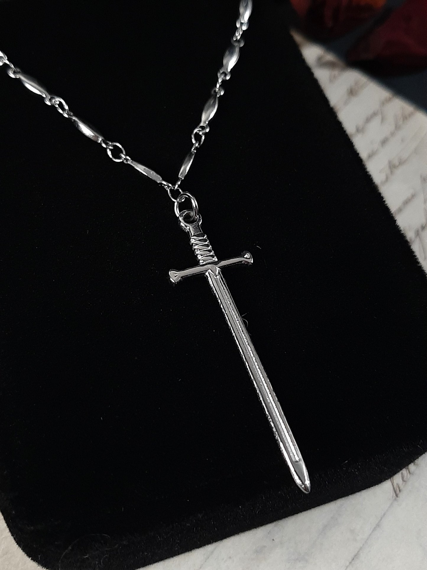 Sword stainless choker necklace