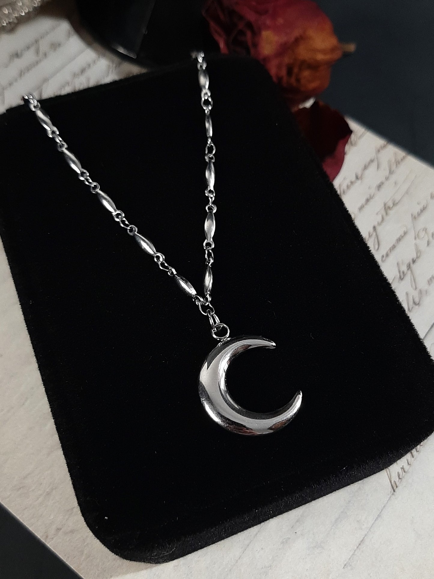 Moon stainless steel choker necklace