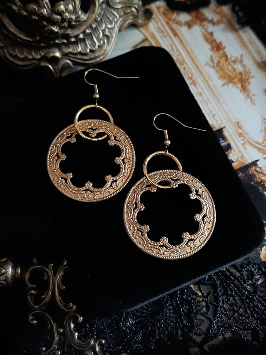 Medieval Filigree hoop earrings - Gold