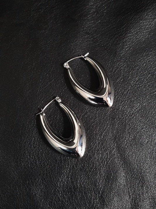 Stainless large drop earrings