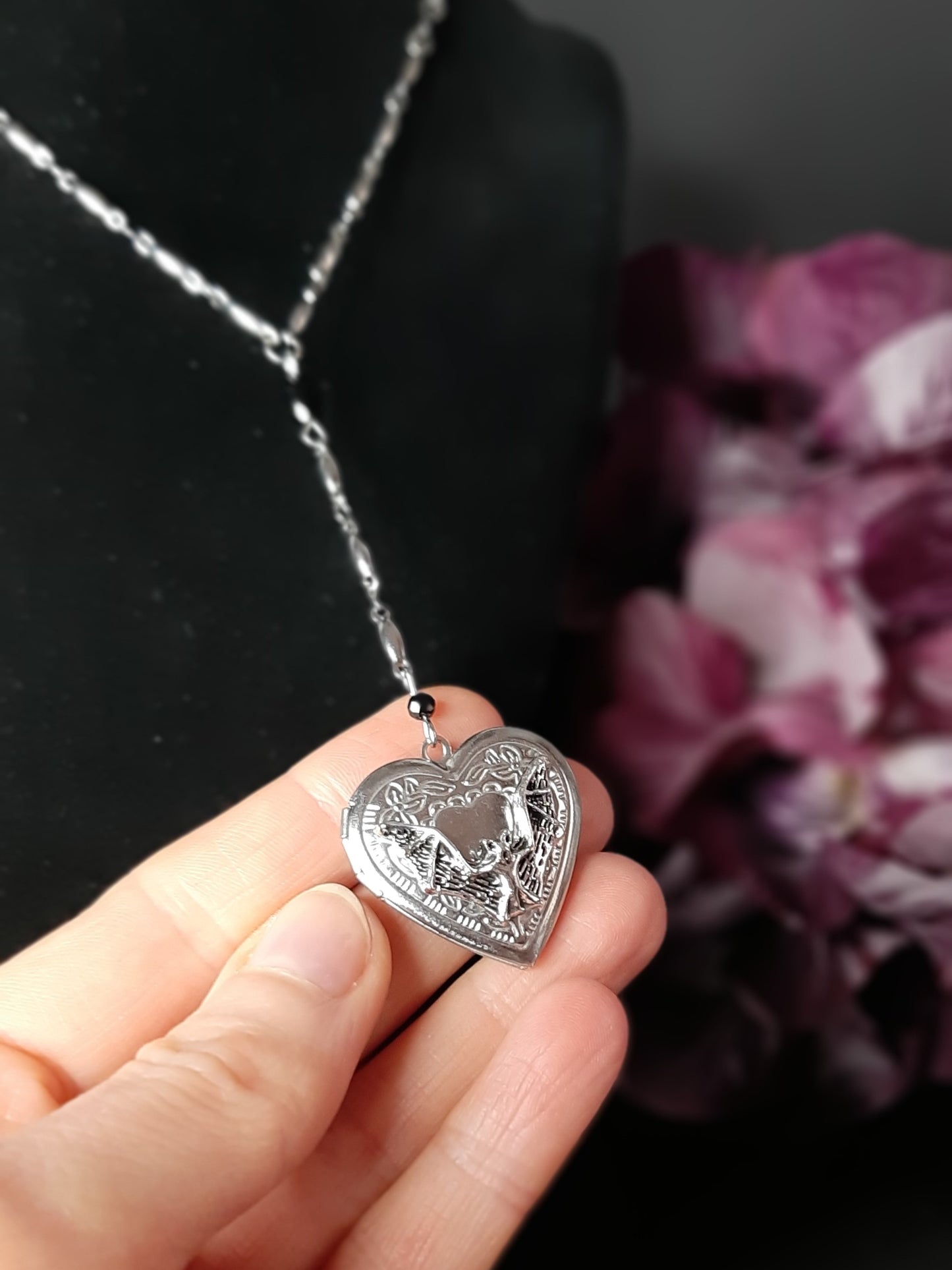 // PREORDER // Bat heart locket necklace