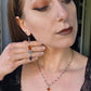 Purple orange bat earrings
