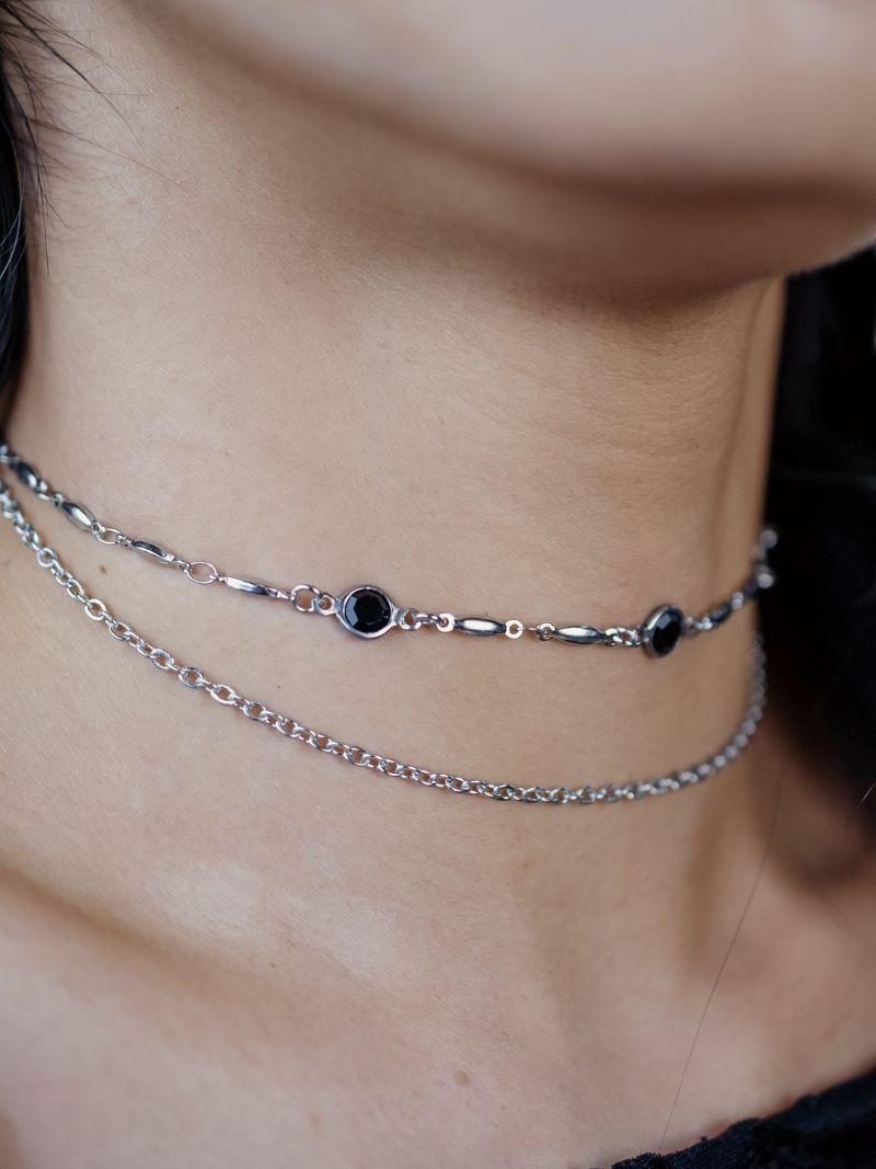 CRYPTIC double layer gem choker