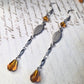 Leaf amber earrings