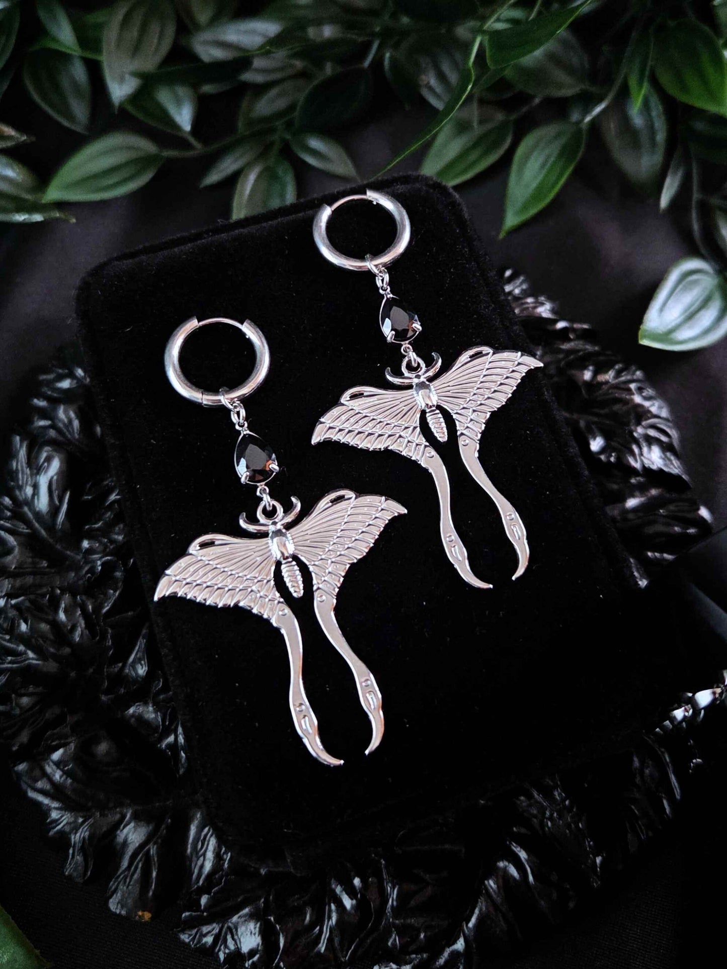 NOCTURNA Moth earrings - Black
