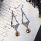 Filigree amber earrings