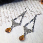 Filigree amber earrings