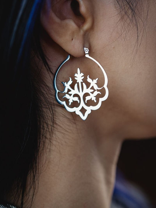 ENCHANTED floral filigree hoops