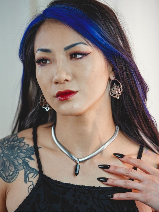 HEX snake chain onyx necklace