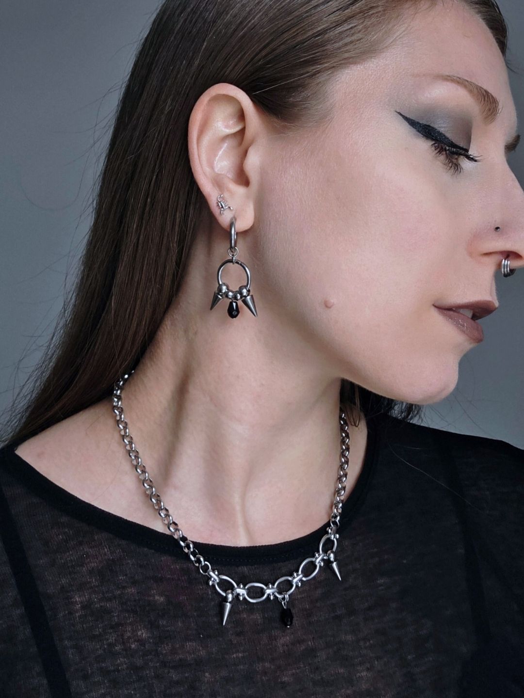FANG spike hoop earrings