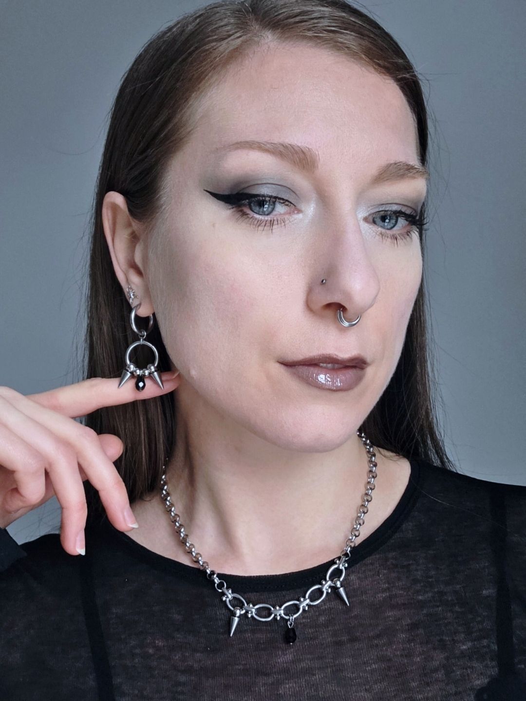 FANG spike hoop earrings