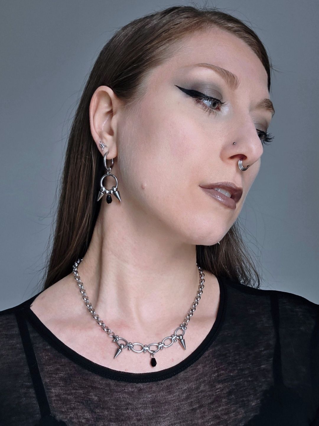 FANG spike hoop earrings