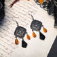 Mourning chandelier earrings