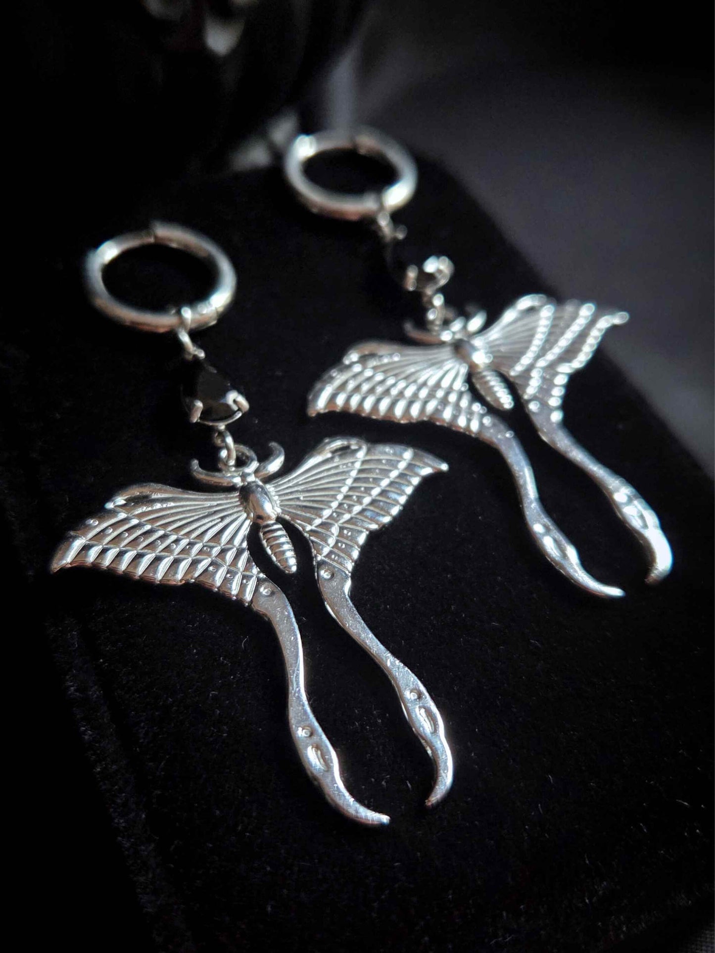 NOCTURNA Moth earrings - Black