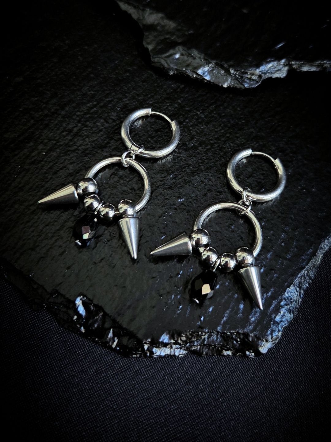 FANG spike hoop earrings