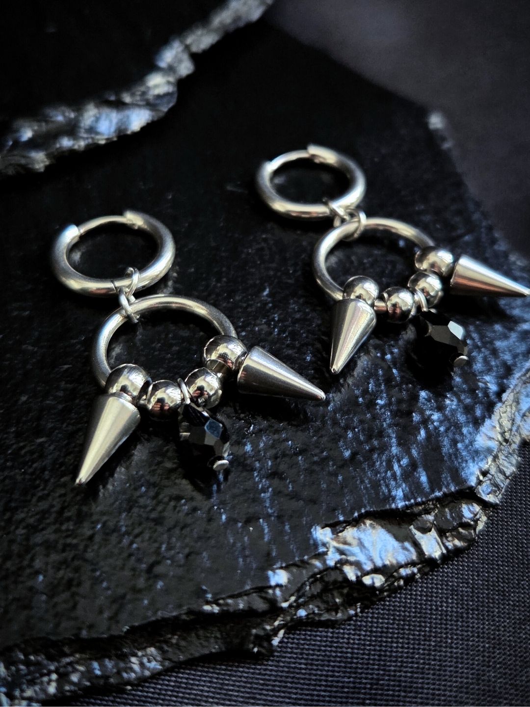 FANG spike hoop earrings