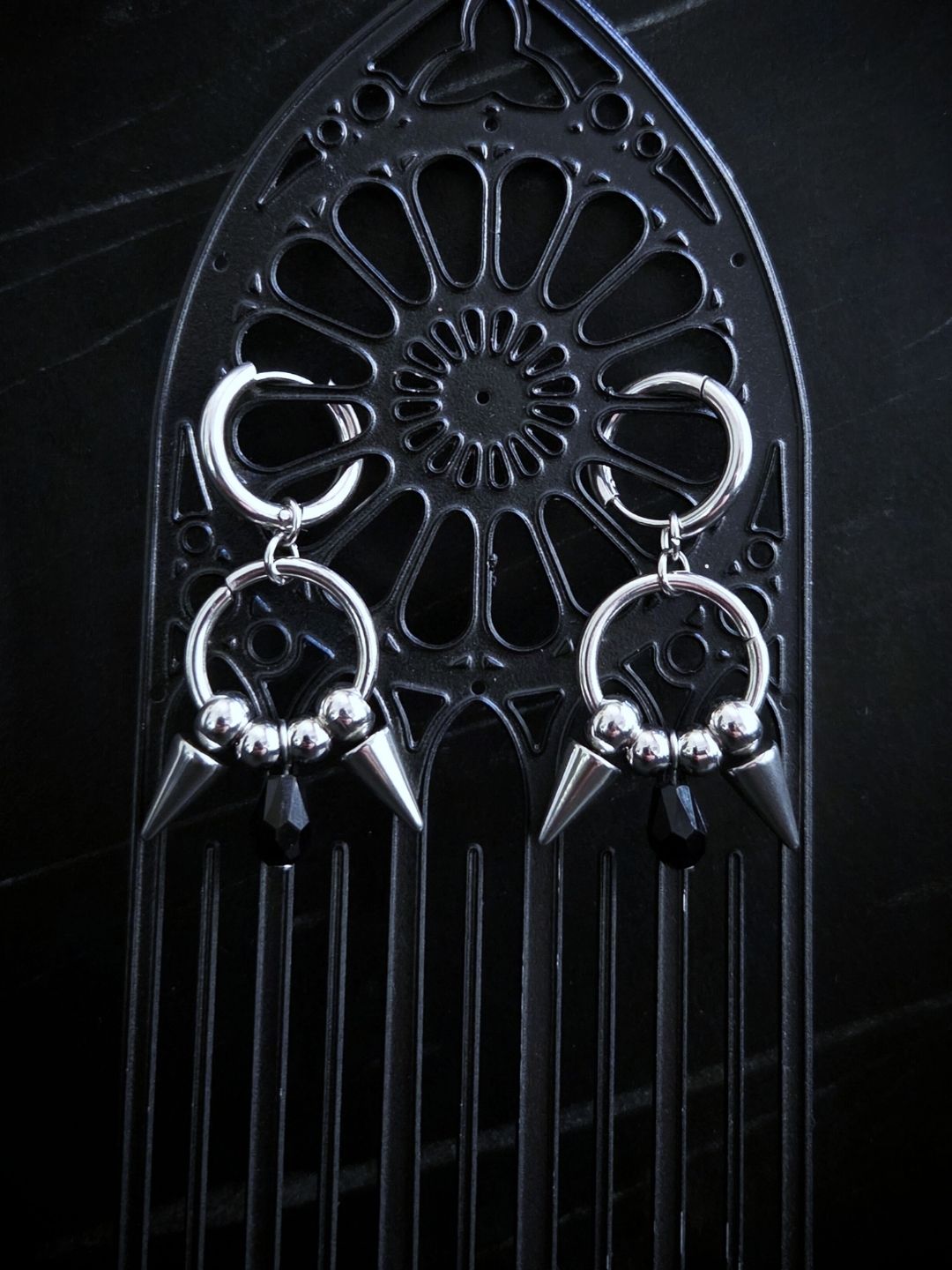 FANG spike hoop earrings