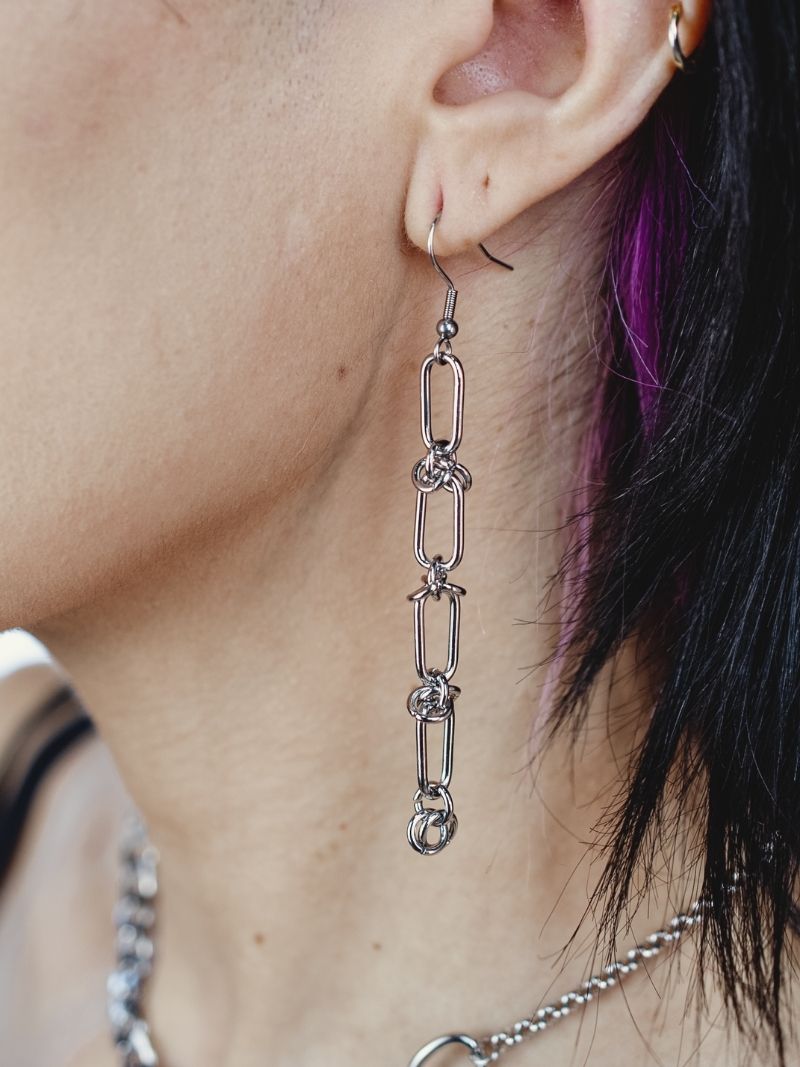 TWISTED chain knot earrings