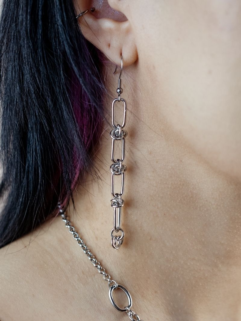 TWISTED chain knot earrings