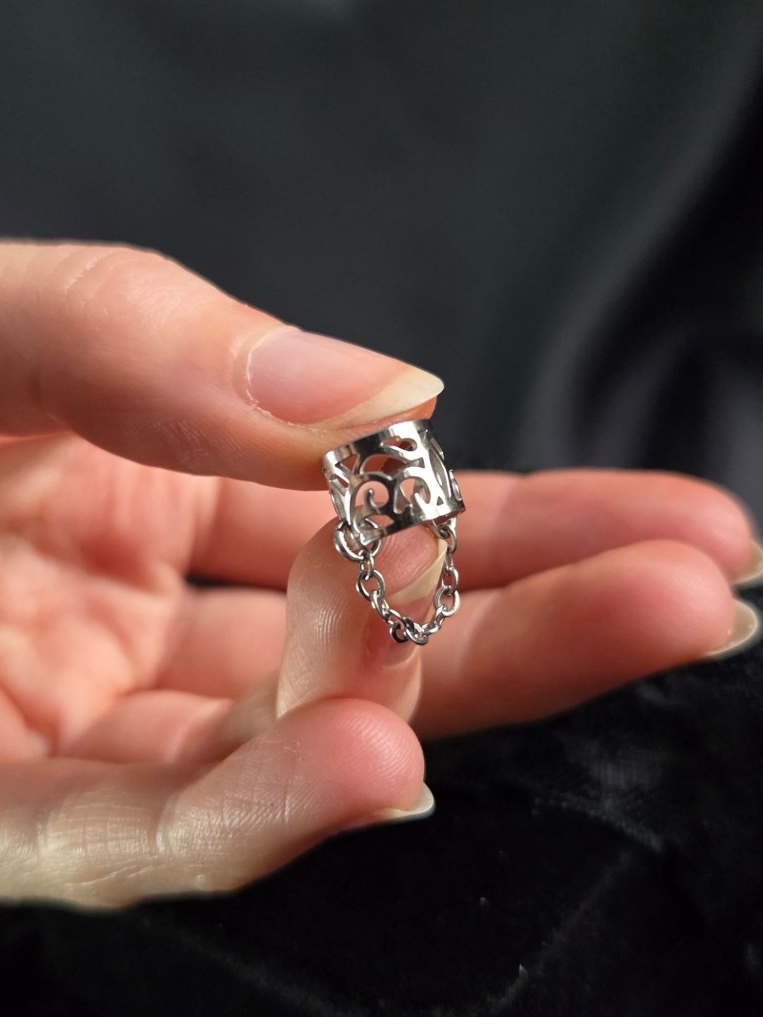 Filigree chain ear cuff