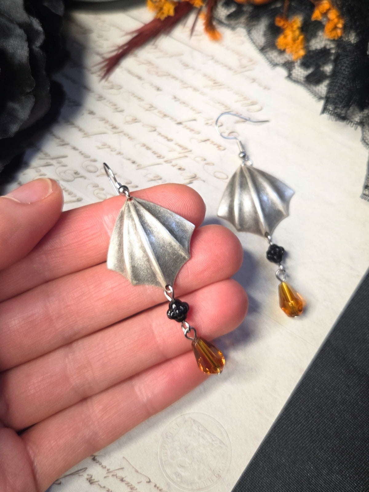 Bat wing earrings