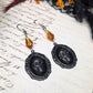 Black skull cameo earrings