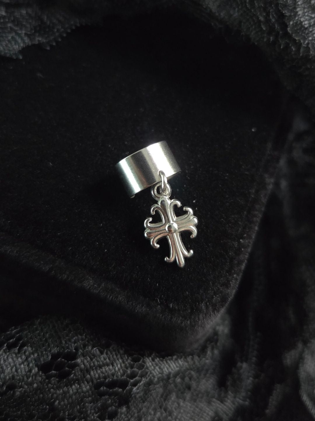Gothic cross ear cuff