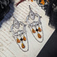 Chandelier amber earrings