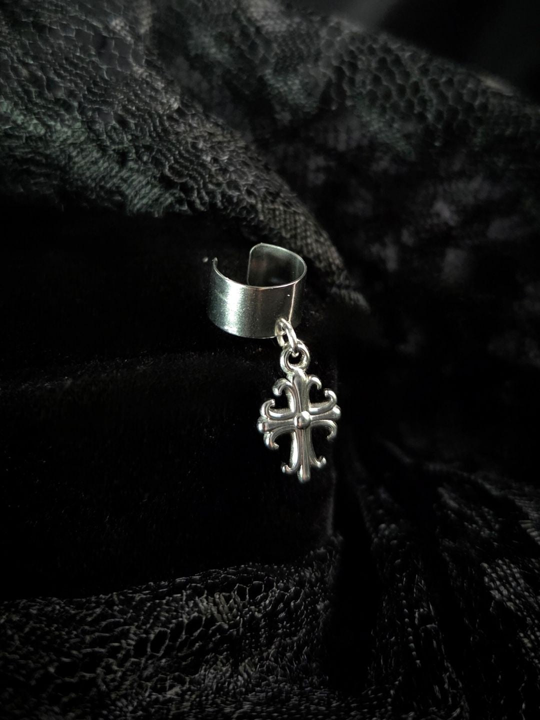 Gothic cross ear cuff