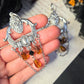Chandelier amber earrings